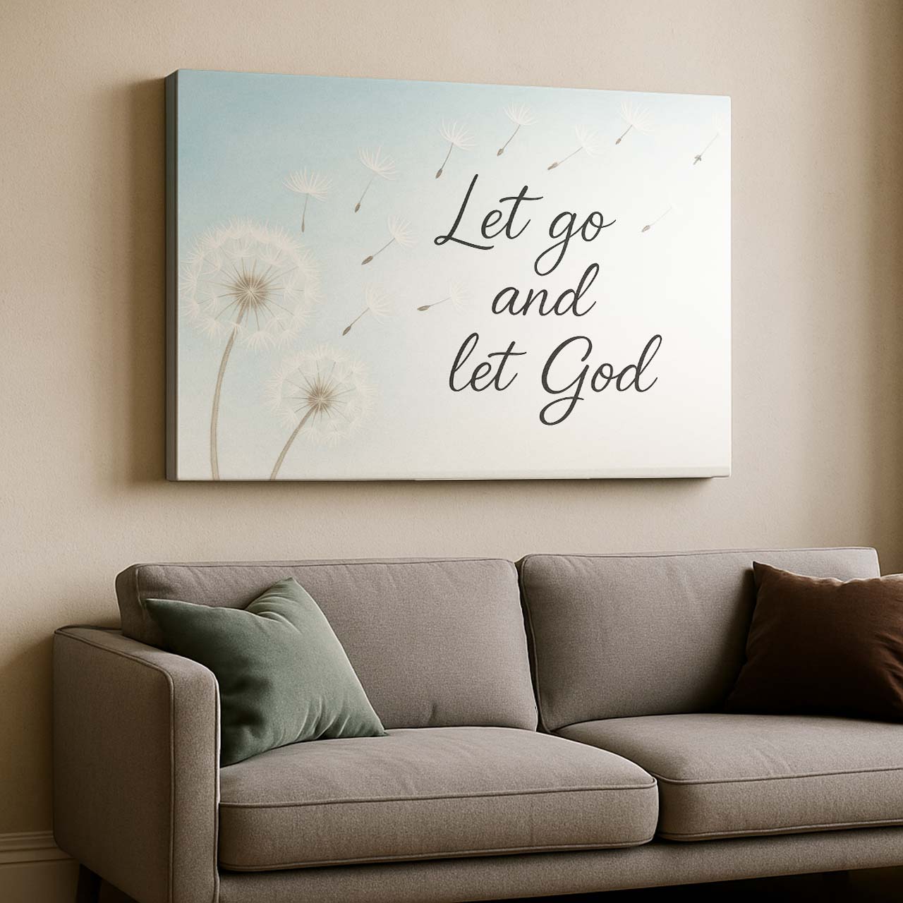 Let Go and Let God Dandelion Tribute, Wall Art Canvas