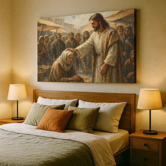 Jesus Healing in the Marketplace, Wall Art Canvas