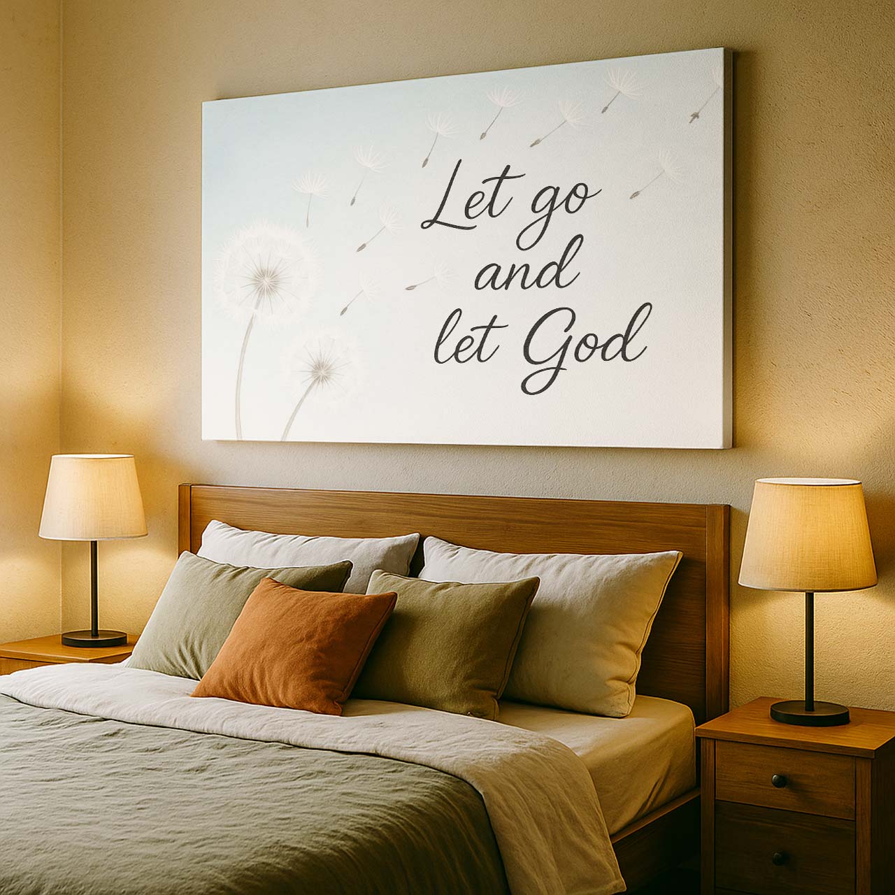 Let Go and Let God Dandelion Tribute, Wall Art Canvas