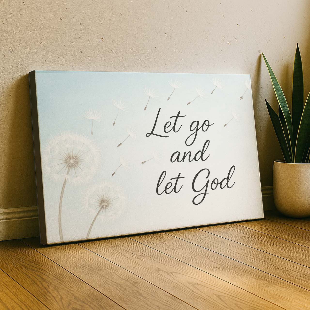 Let Go and Let God Dandelion Tribute, Wall Art Canvas