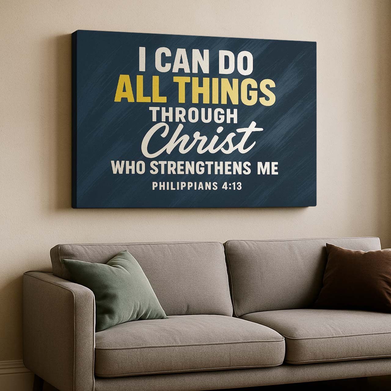 Power in Christ Philippians 4:13, Wall Art Canvas