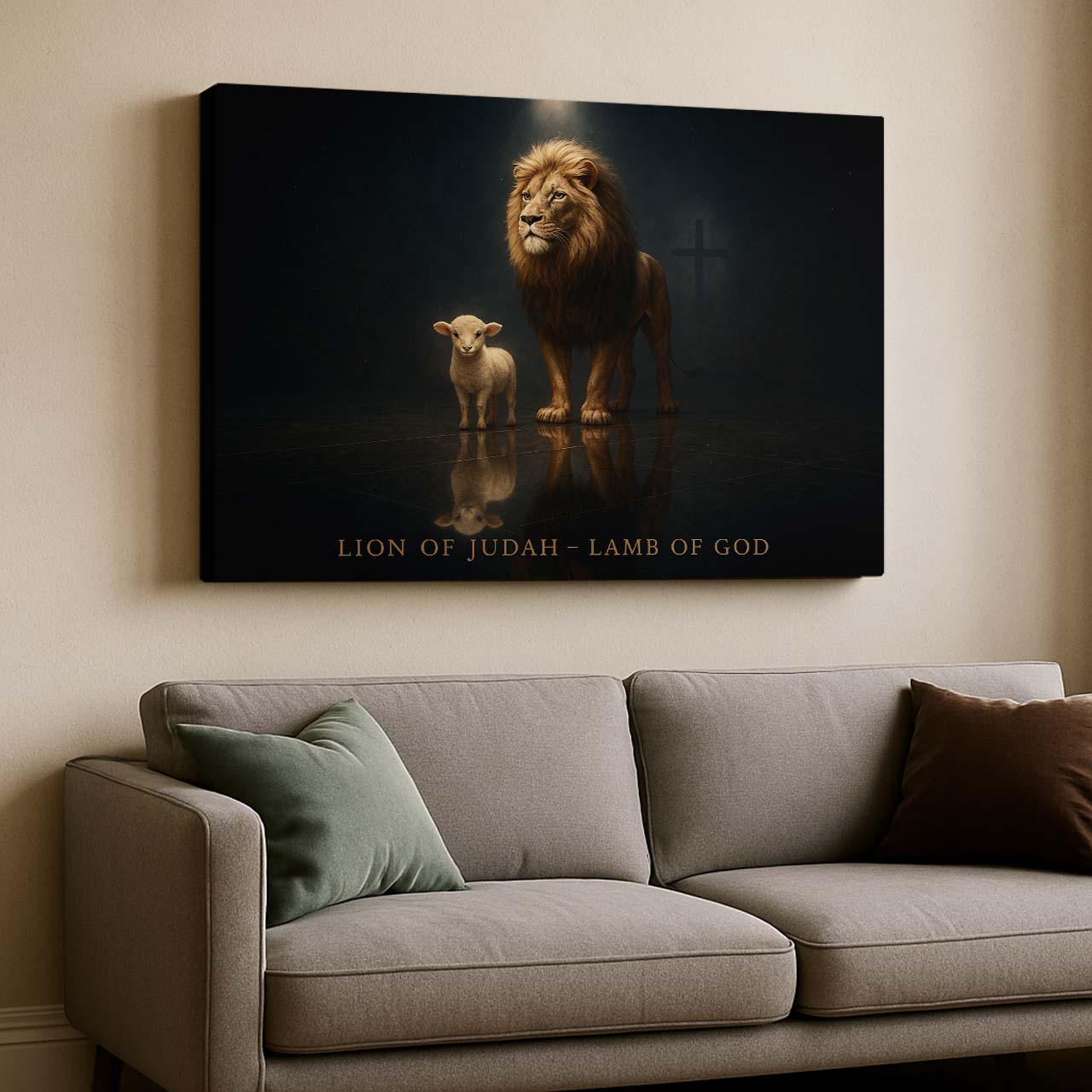Lion of Judah and Lamb of God, Wall Art Canvas