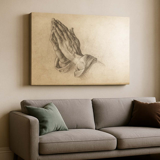Dürer's Praying Hands Classic Sketch, Wall Art Canvas