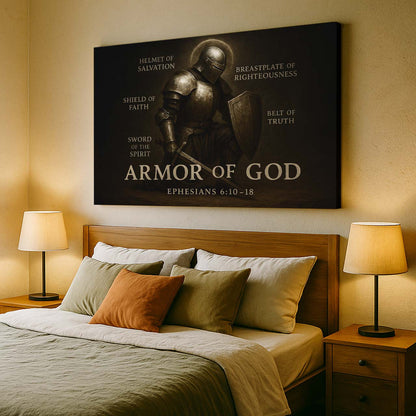 Kneeling Warrior in the Armor of God, Wall Art Canvas