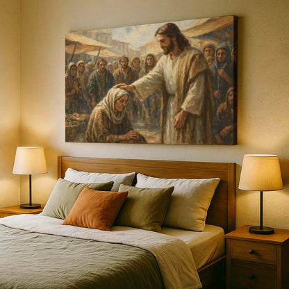 Jesus Healing in the Marketplace, Wall Art Canvas