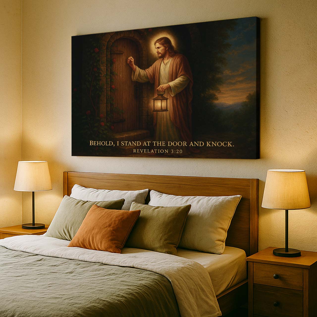Jesus Knocking at the Door Revelation 3:20, Wall Art Canvas