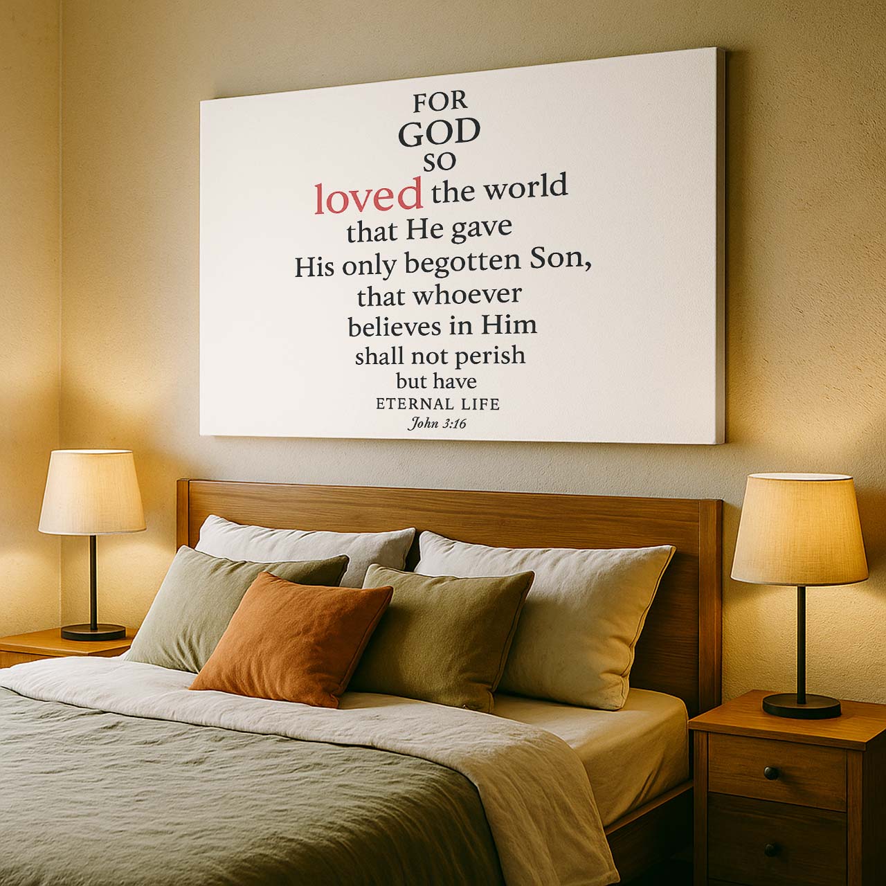 John 3:16 For God So Loved the World, Wall Art Canvas