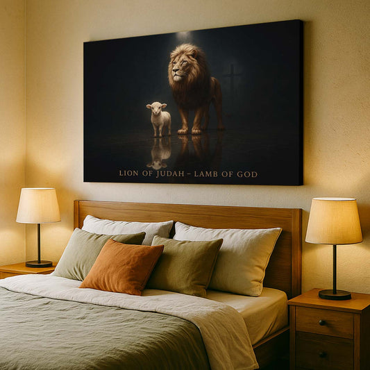 Lion of Judah and Lamb of God, Wall Art Canvas