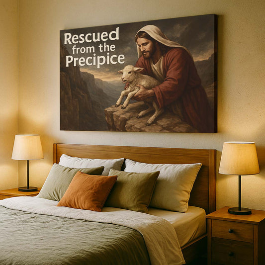 Jesus Lifting the Lamb from the Precipice, Wall Art Canvas