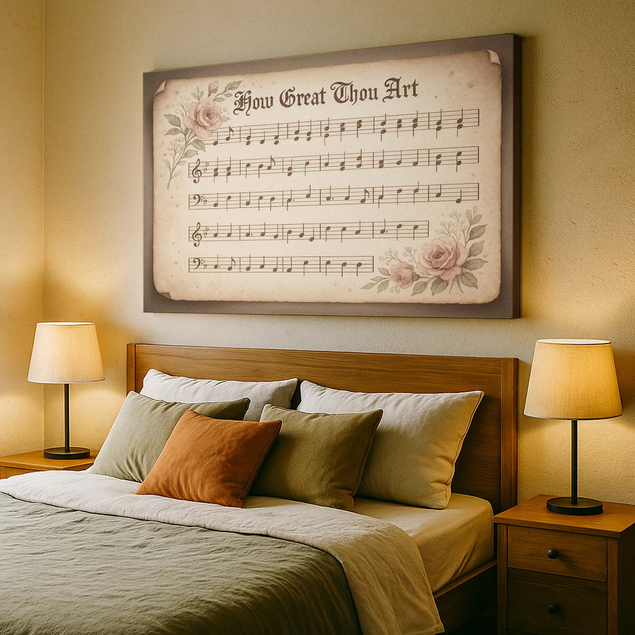How Great Thou Art Vintage Hymn Sheet Music, Wall Art Canvas