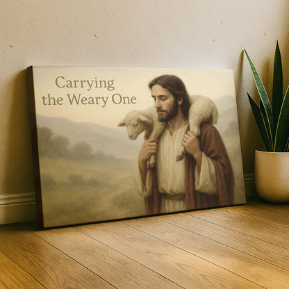 Good Shepherd Carrying the Lamb on His Shoulders, Wall Art Canvas