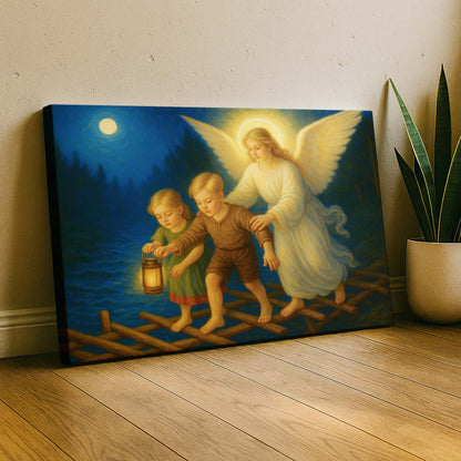 Guardian Angel Protecting Children, Wall Art Canvas