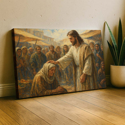 Jesus Healing in the Marketplace, Wall Art Canvas