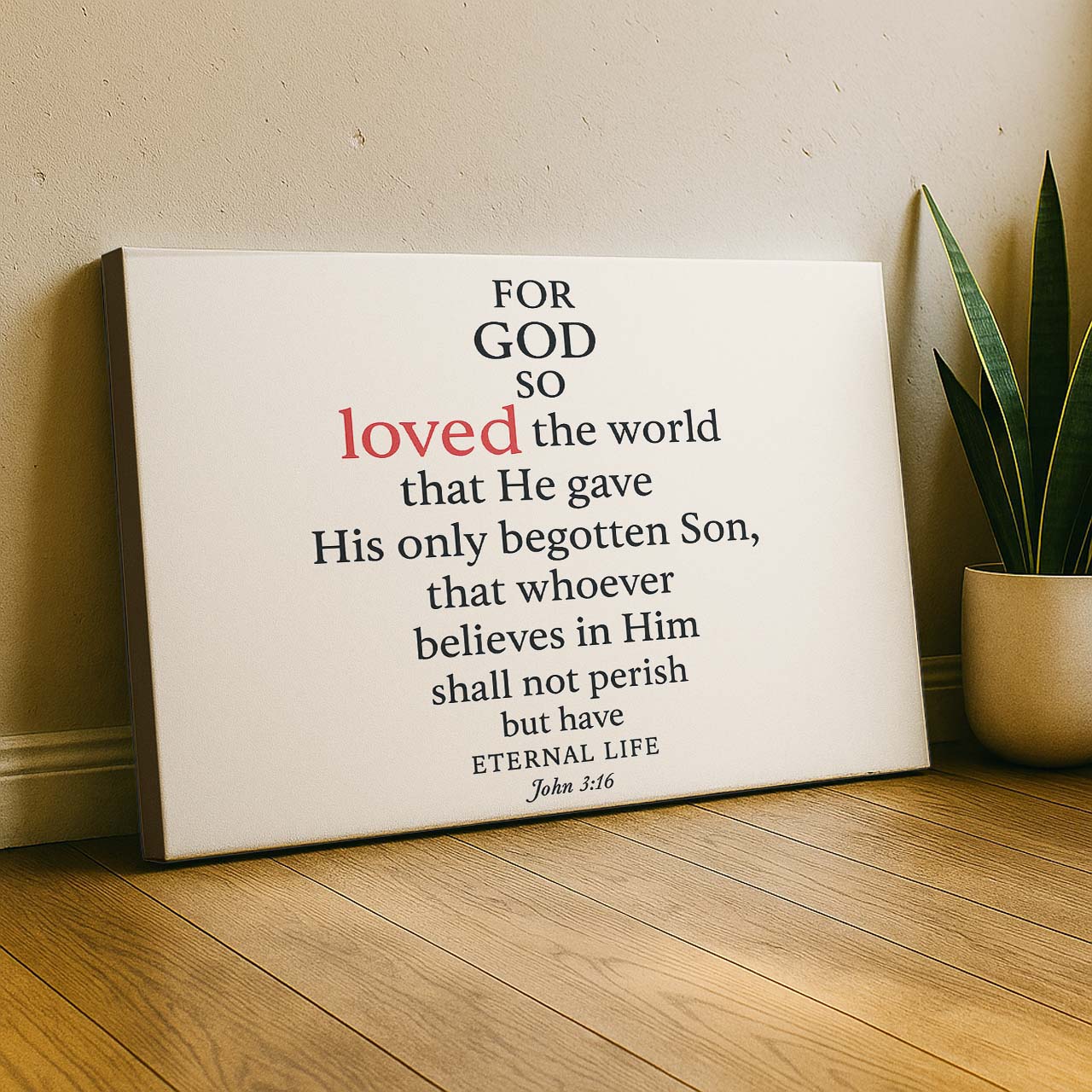 John 3:16 For God So Loved the World, Wall Art Canvas
