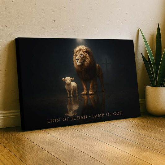 Lion of Judah and Lamb of God, Wall Art Canvas
