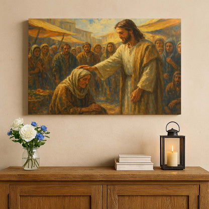 Jesus Healing in the Marketplace, Wall Art Canvas