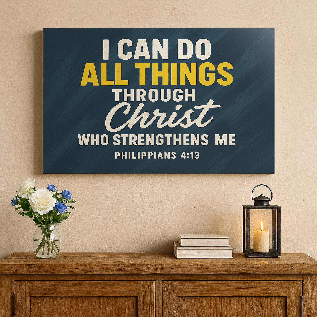 Power in Christ Philippians 4:13, Wall Art Canvas
