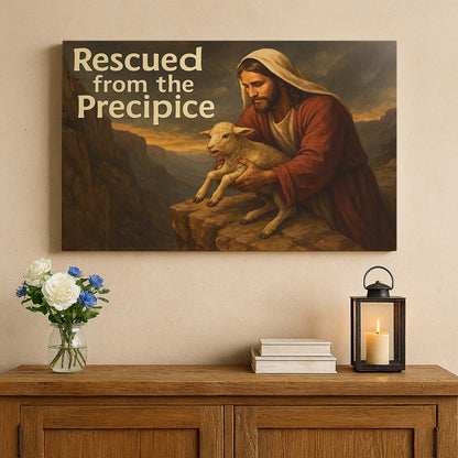 Jesus Lifting the Lamb from the Precipice, Wall Art Canvas