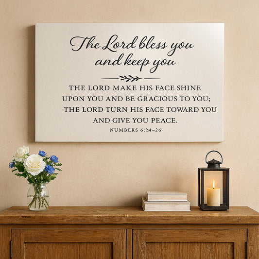 Scripted ‘The Lord Bless You and Keep You’ Benediction, Wall Art Canvas