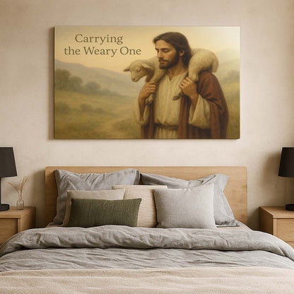 Good Shepherd Carrying the Lamb on His Shoulders, Wall Art Canvas
