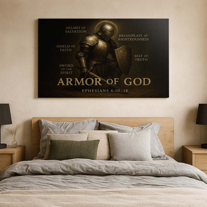 Kneeling Warrior in the Armor of God, Wall Art Canvas