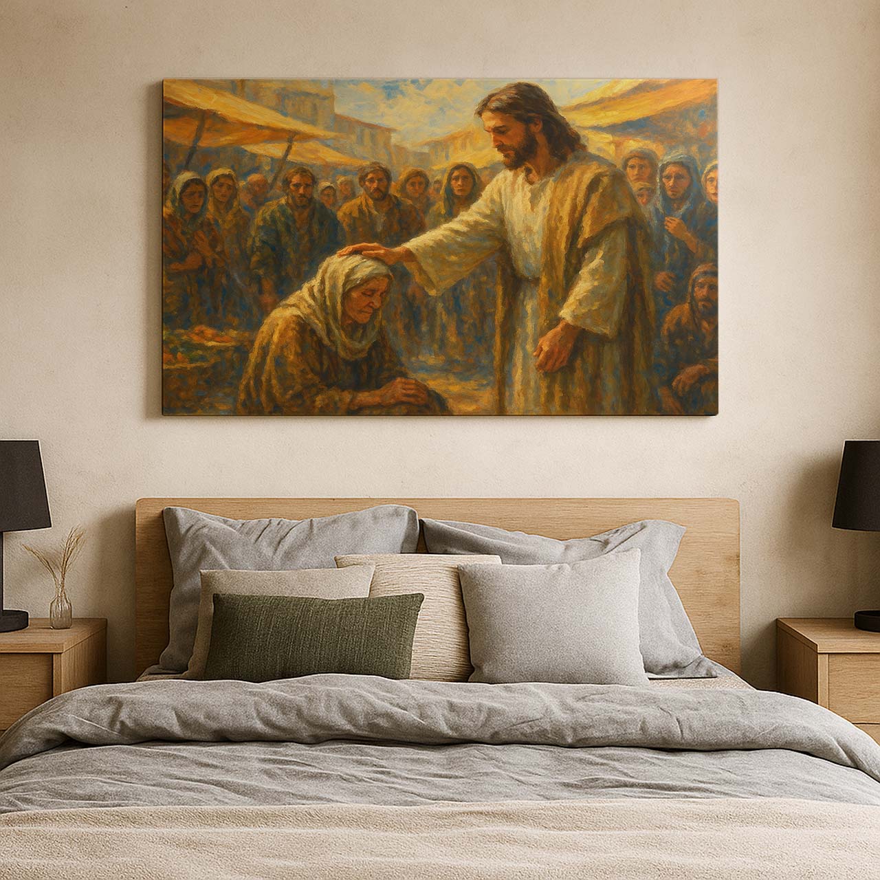 Jesus Healing in the Marketplace, Wall Art Canvas