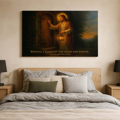 Jesus Knocking at the Door Revelation 3:20, Wall Art Canvas