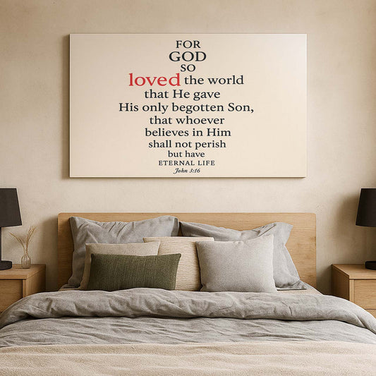 John 3:16 For God So Loved the World, Wall Art Canvas