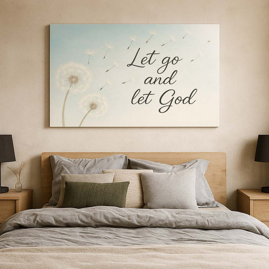 Let Go and Let God Dandelion Tribute, Wall Art Canvas