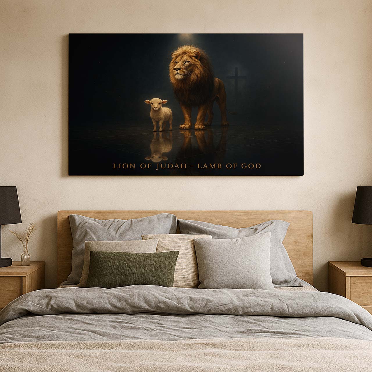Lion of Judah and Lamb of God, Wall Art Canvas