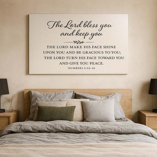Scripted ‘The Lord Bless You and Keep You’ Benediction, Wall Art Canvas