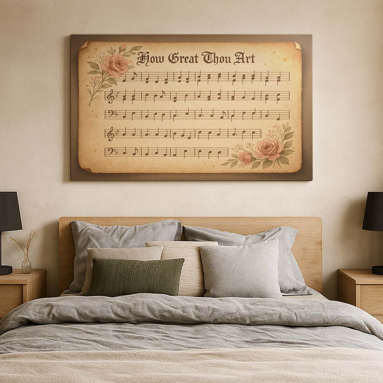 How Great Thou Art Vintage Hymn Sheet Music, Wall Art Canvas